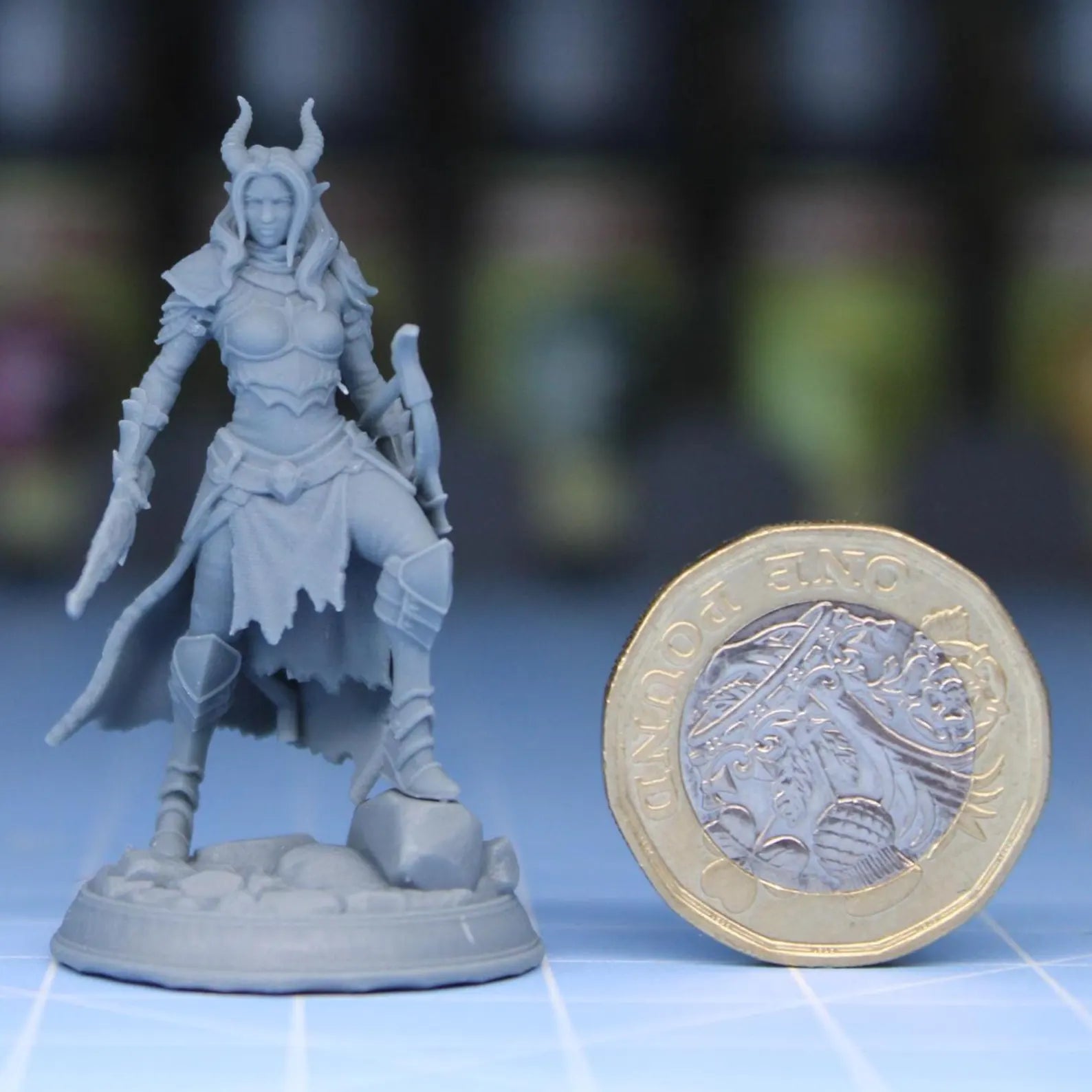 Elkava, Tiefling Ranger : Dungeons and Dragons Mini RPG Tabletop Miniature DnD Painting Pathfinder 5e DnD