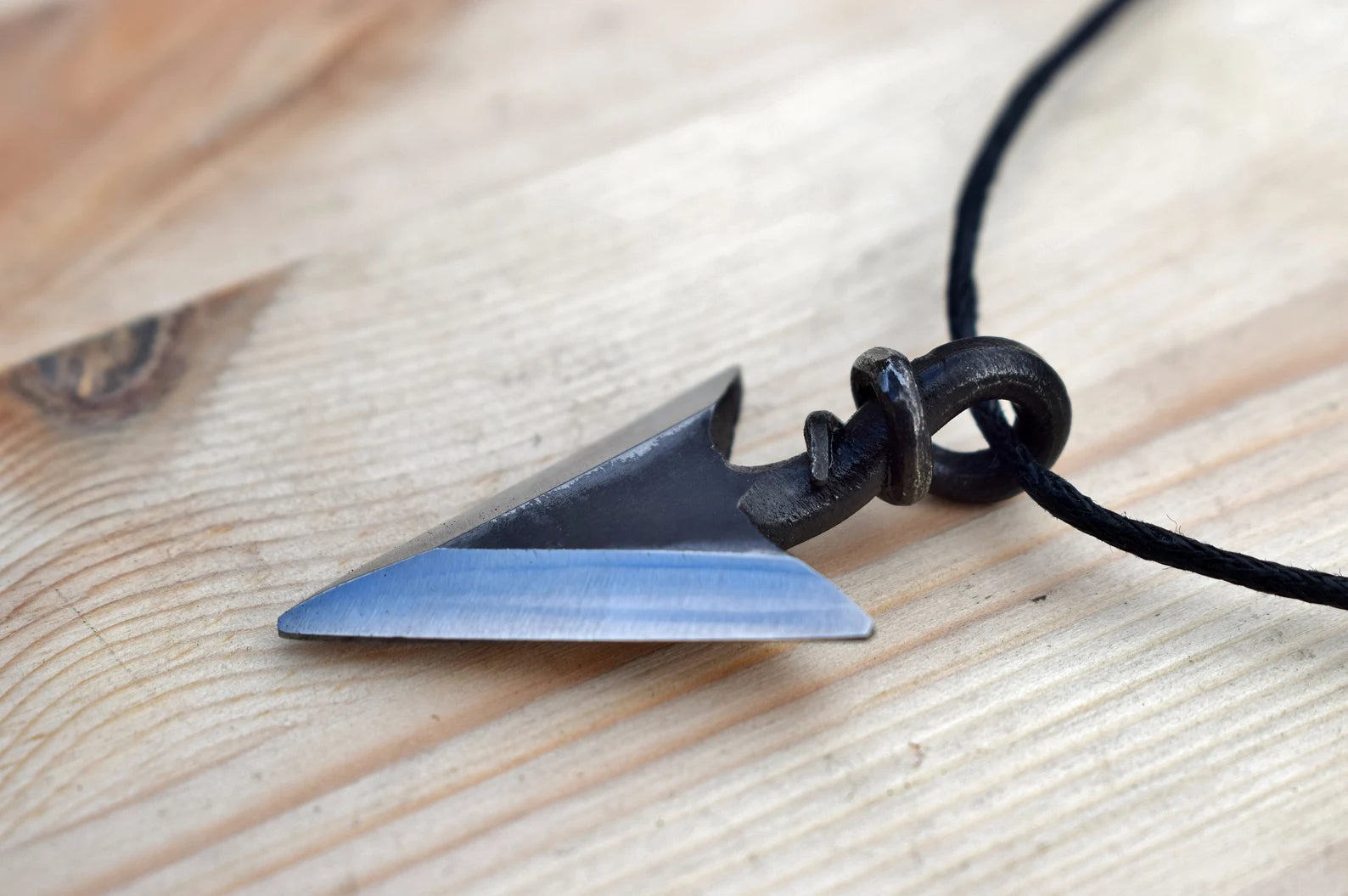 Forged Steel Trueshot Viking Arrowhead Pendant, comes supplied with jewelry cord