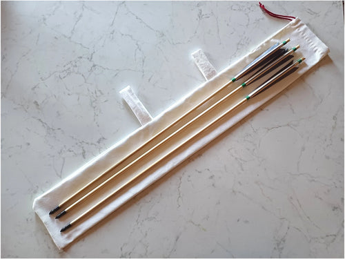 Cotton Medieval Archer Quiver: Belt Loop, Feather Protection